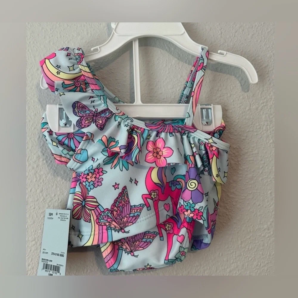Okie Dokie Toddler Girls Magicorn Land 2 Piece Bikini NWT Size 18M